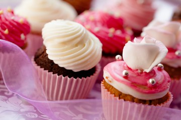 Cupcake, Pink, Dessert.