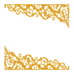 Ornament elements, vintage gold floral designs