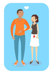 vector cartoon couple in love