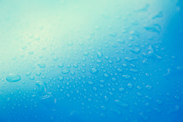 Drops of water on blue floor