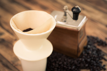 Preparation drip coffee ( Filtered image processed vintage effec