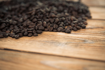 Coffee on wooden table ( Filtered image processed vintage effect