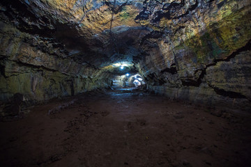 Interior of a lava tube in Galapagos