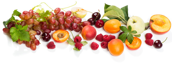 Fototapeta na wymiar Fresh bio mix fruits and berries