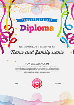 Diploma color full template and chart borders