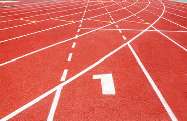 Fototapeta premium Start track. Lanes 1 number one.
