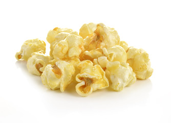 Popcorn isolated on the white background