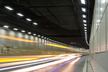 Abstract car in the tunnel trajectory