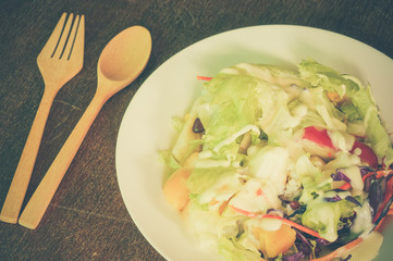 salad with filter effect retro vintage style
