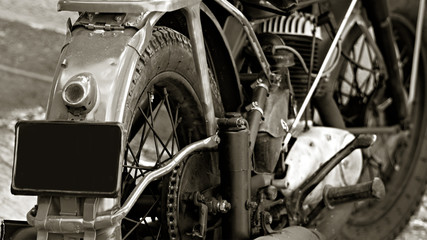 Old Motorcycle with license plate