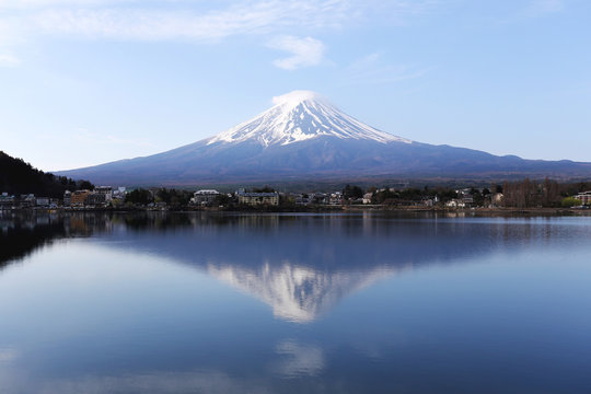 Mount Fuji in kawaguchiko lake side.