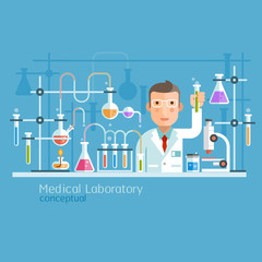 Medical Laboratory Conceptual. Vector Illustration.