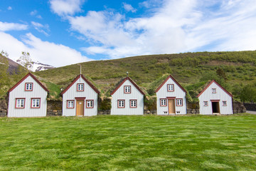 The historic Laufas farm near Akureyri in northern Iceland