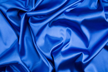 Blue silk drapery.