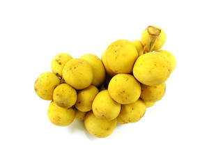 longkon langsat or lanzones sweet fruit on white background