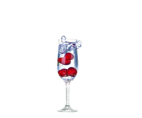 cherry splash in a cocktail glass on white