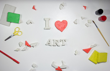 I love art sign of clay