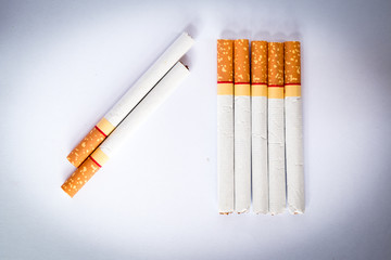 cigarette group on white background
