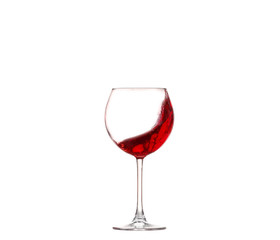 Wine collection - Splashing red wine in a glass. Isolated on white background