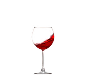 Wine collection - Splashing red wine in a glass. Isolated on white background