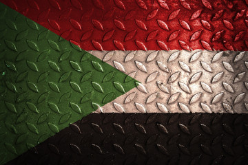 sudan flag,metal texture