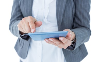  Businesswoman using her tablet