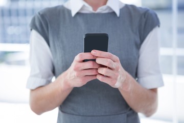 People who texting with his mobile phone 