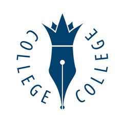 vector logo nib and crown for college
