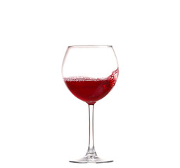 Wine collection - Splashing red wine in a glass. Isolated on white background