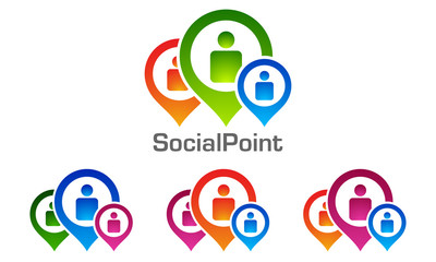 point, chat, social, media, abstract, people, vector, logo