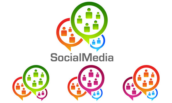chat, social, media, people, share, abstract, vector, logo