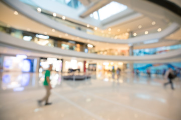 Asia shopping mall blurred for background