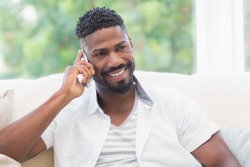 Happy man on the phone 