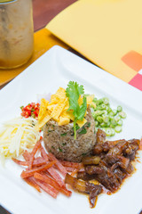 Delicious fried rice with shrimp paste