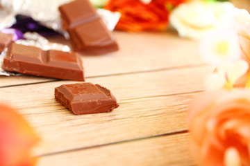 Chocolate on Rustic Wood