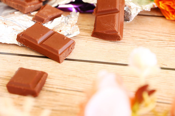 Chocolate on Rustic Wood