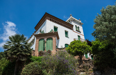 Fototapeta na wymiar Trias House in Park Guell in Barcelona, Spain