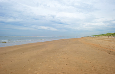 Fototapeta na wymiar Beach along the dutch coast in summer