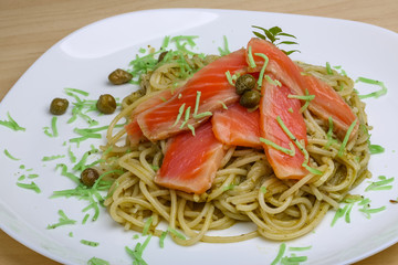 Pasta with salmon