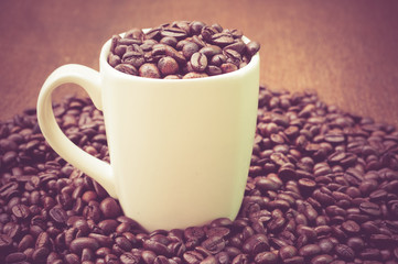 Coffee with filter effect retro vintage style