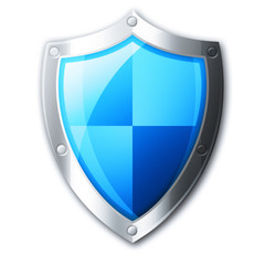 Niebieska ikona tarczy bezpieczeństwa
