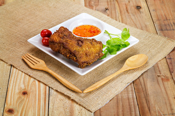 Deep fried chicken on a plate