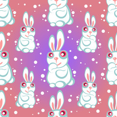 rabbits seamless pattern