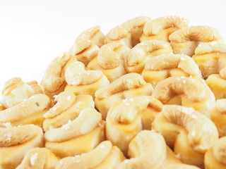 Cashew Nut Cookie with heart shape, snack or coffee break food and gift for special day