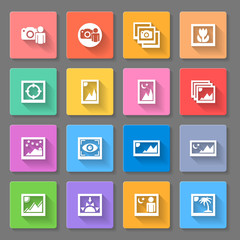 Colorful Media Photo Icons