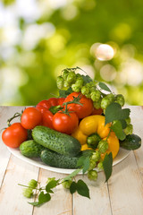 vegetables on the table