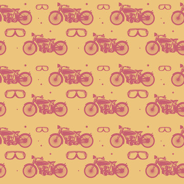 Seamless pattern, bikers theme