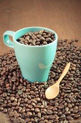 Fototapeta premium Coffee with filter effect retro vintage style