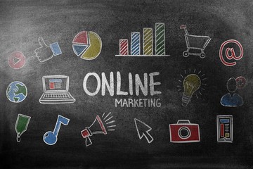 Composite image of online marketing