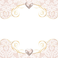 pearl frame on lace background